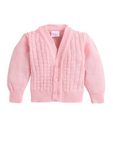 Little Angels Little Angels V-Neck Full Sleeves Full Sleeves Basketweave Cardigan, Tie-Knot Cap and Socks Sweater Sets Sweet Snuggles Basketweave Knit Combo